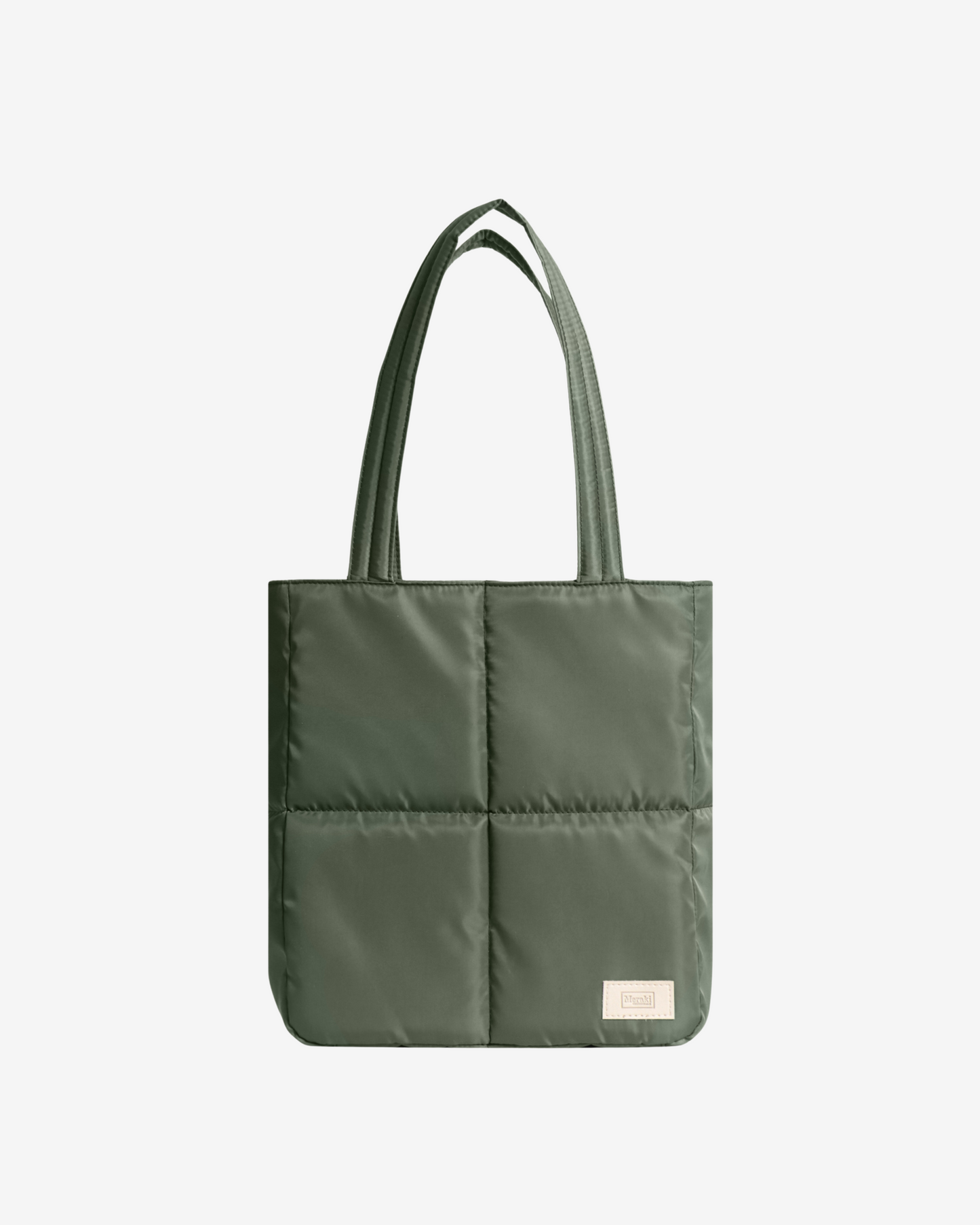 Versatile Tote Puffer Bag in Army Green