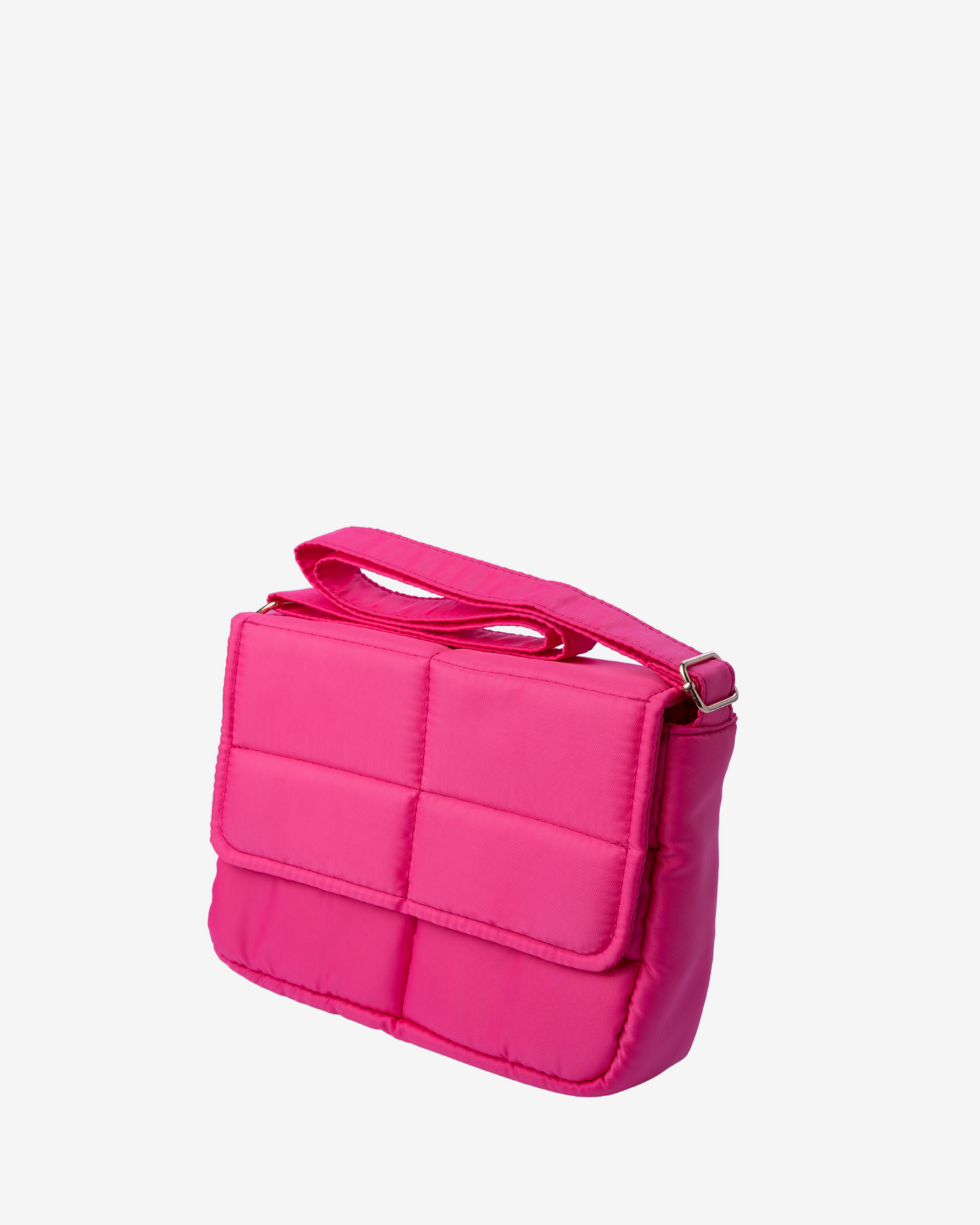 Sleek Puffer Sling Bag in Barbie Pink