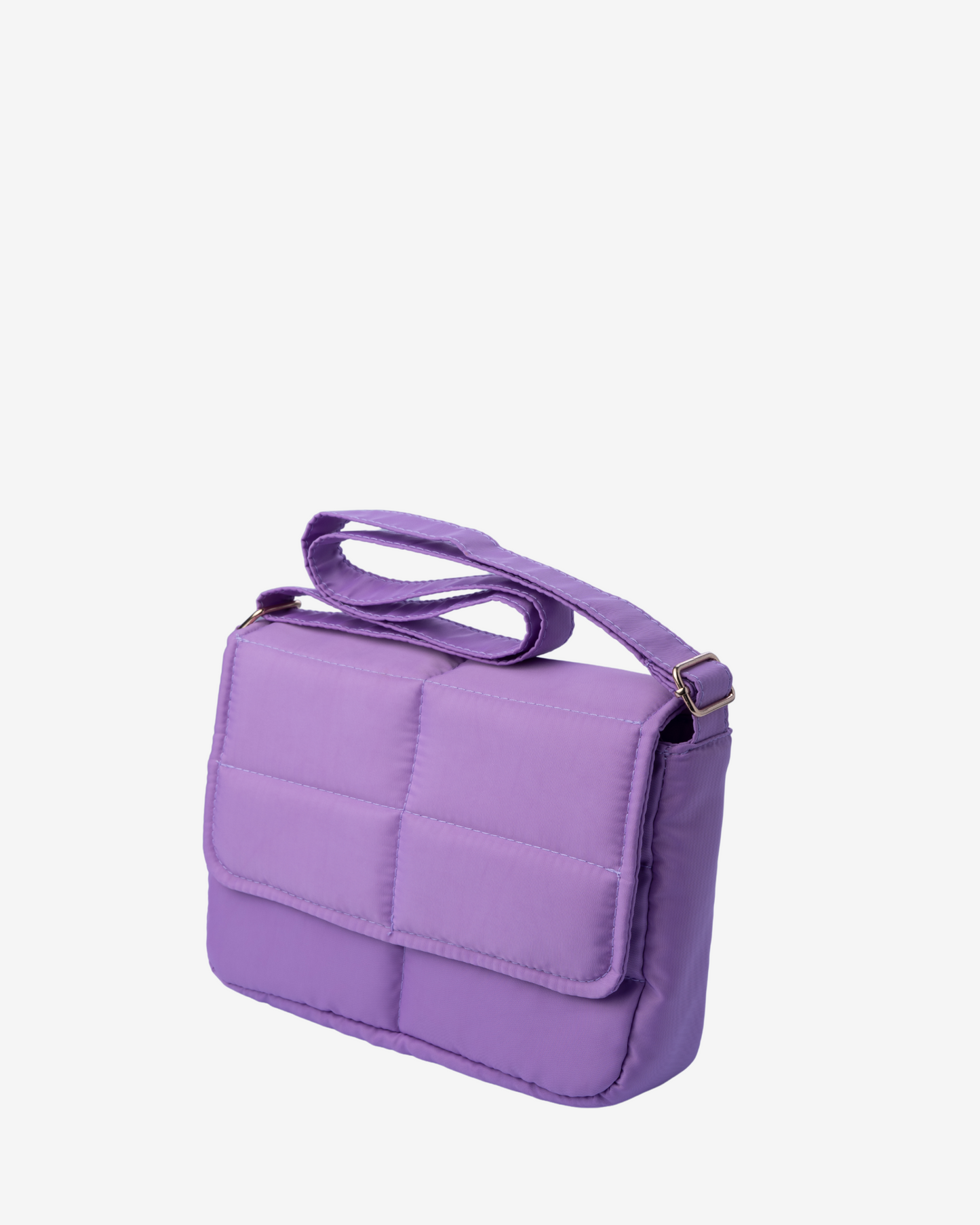 Sleek Puffer Sling Bag in Purple