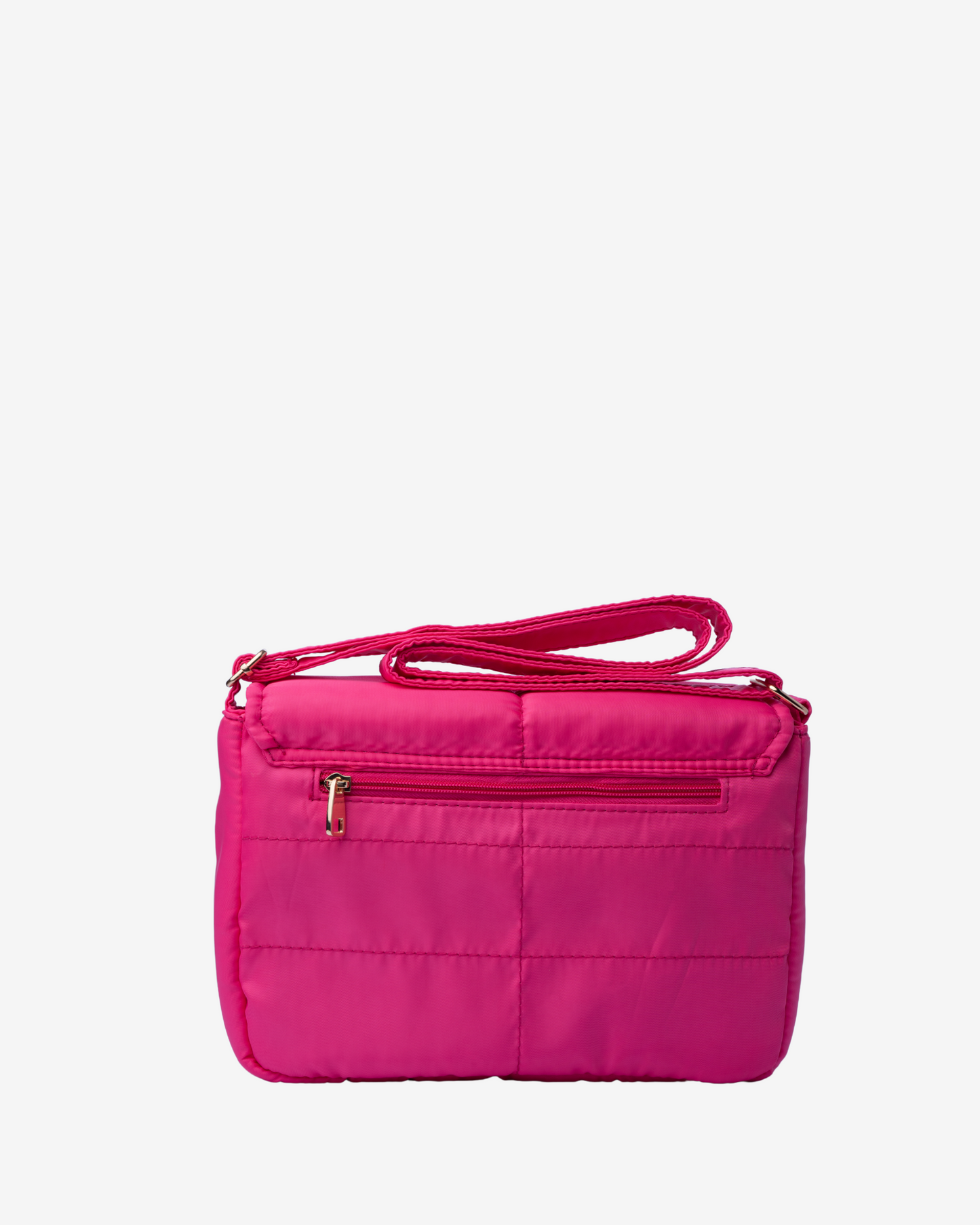 Sleek Puffer Sling Bag in Barbie Pink