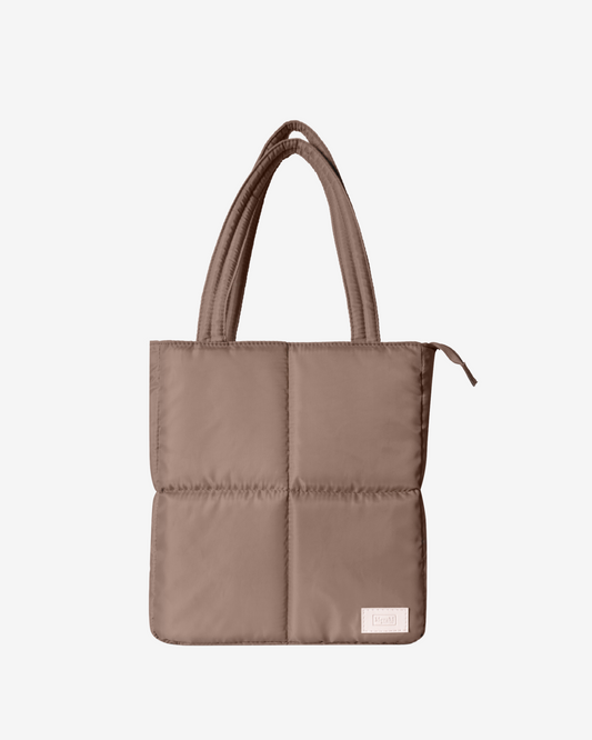 Versatile Tote Puffer Bag in Taupe