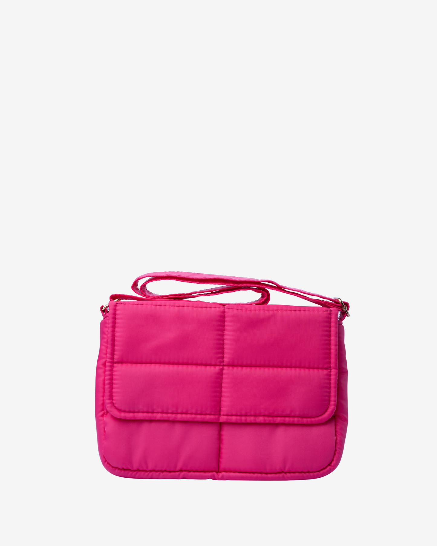 Sleek Puffer Sling Bag in Barbie Pink