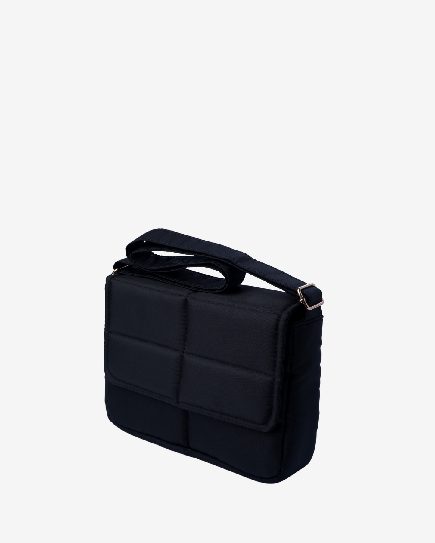 Sleek Puffer Sling Bag in Black