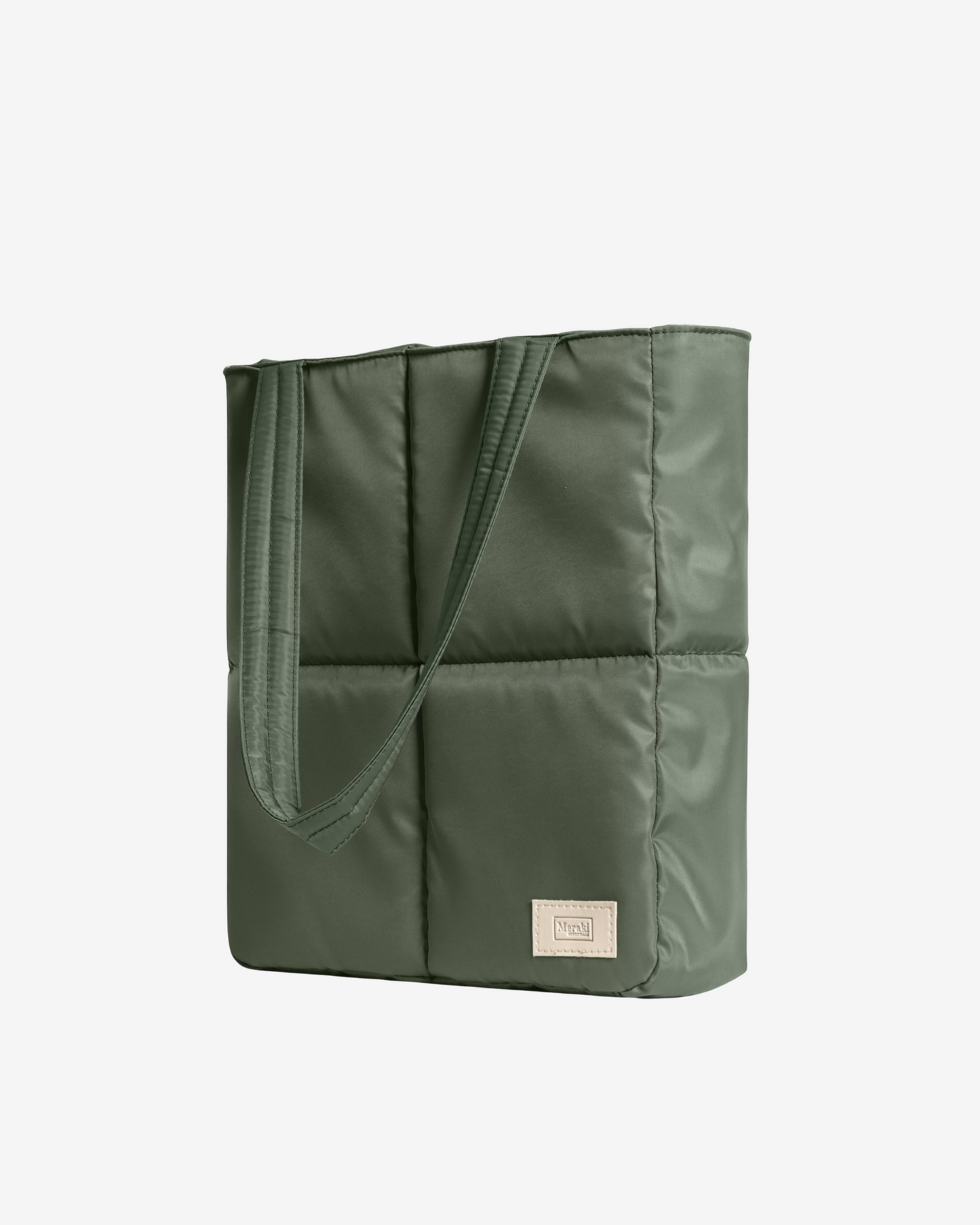 Versatile Tote Puffer Bag in Army Green