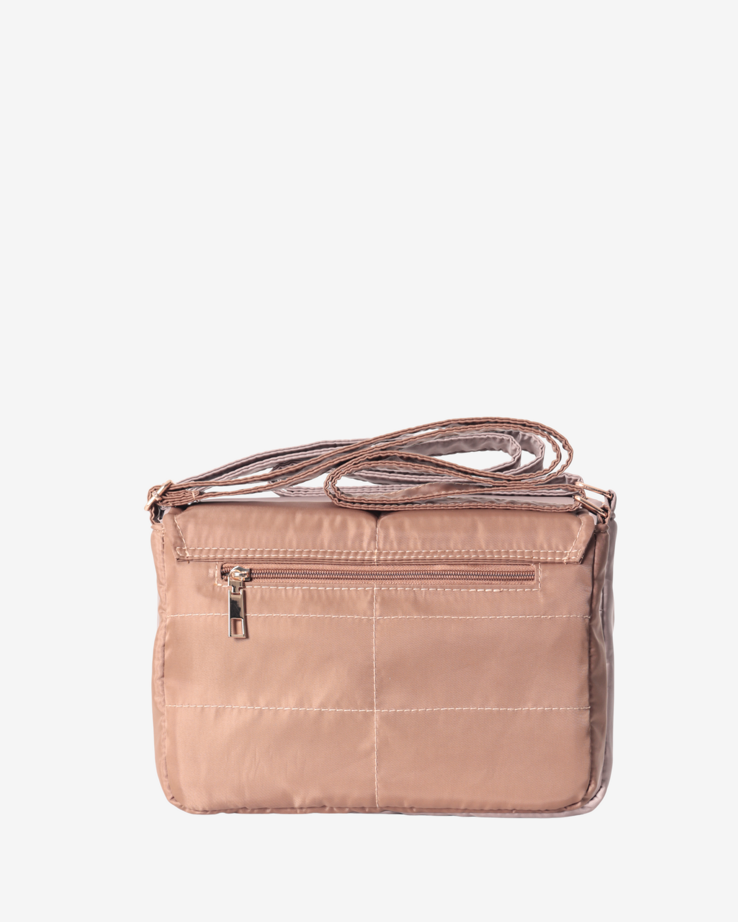 Sleek Puffer Sling Bag in Tan