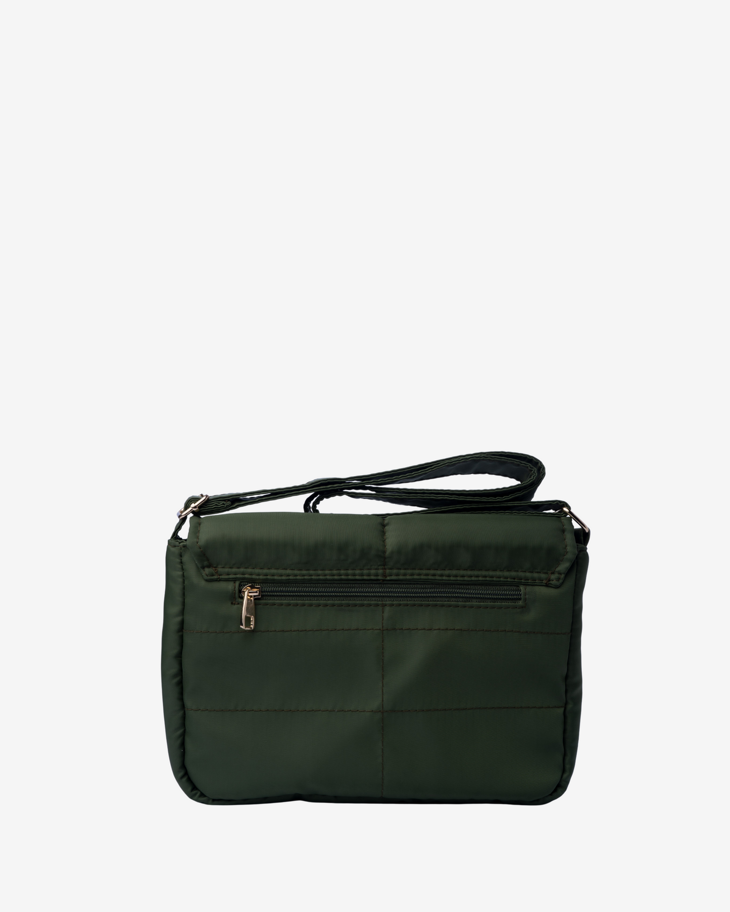 Sleek Puffer Sling Bag in Army Green