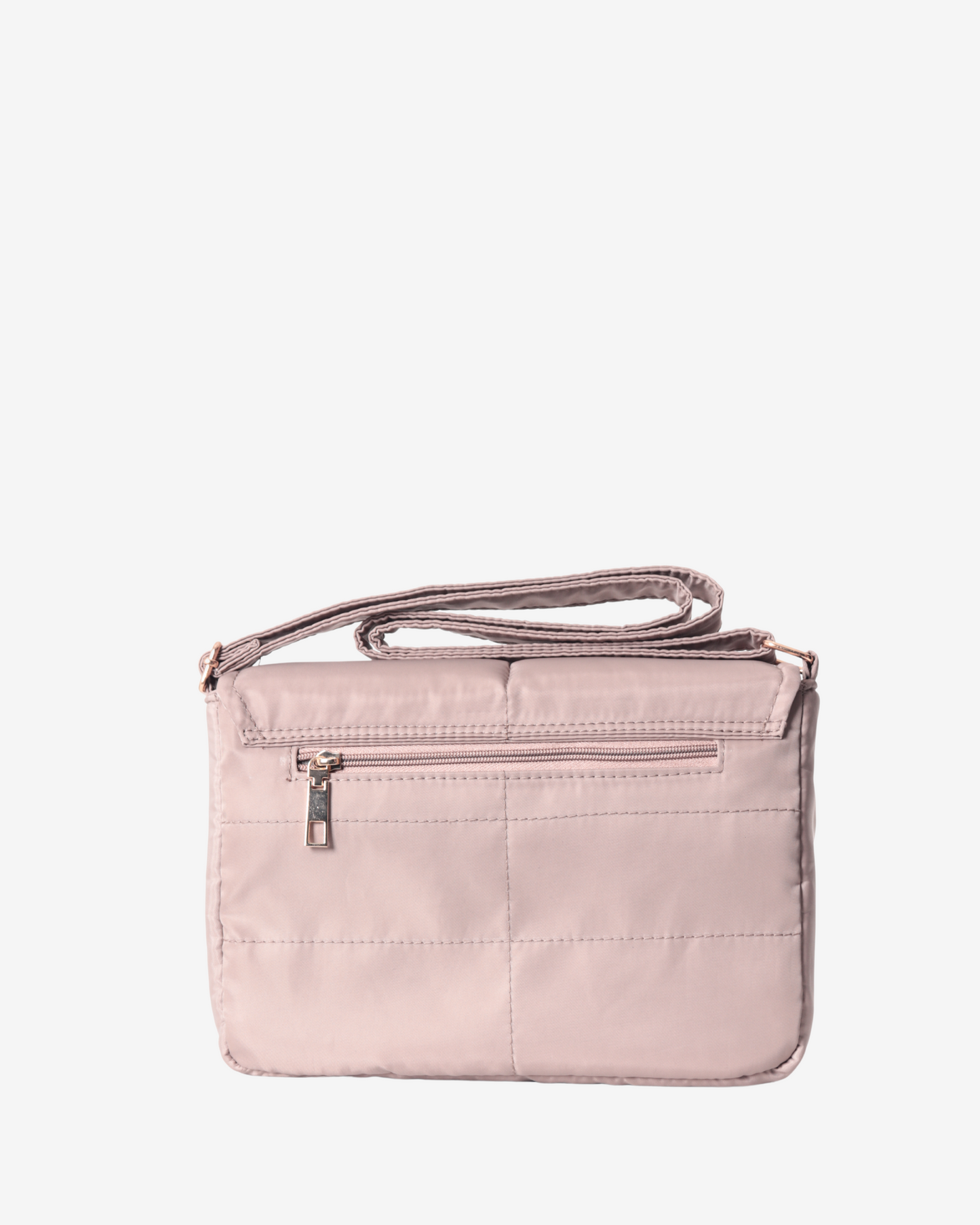Sleek Puffer Sling Bag in Taupe