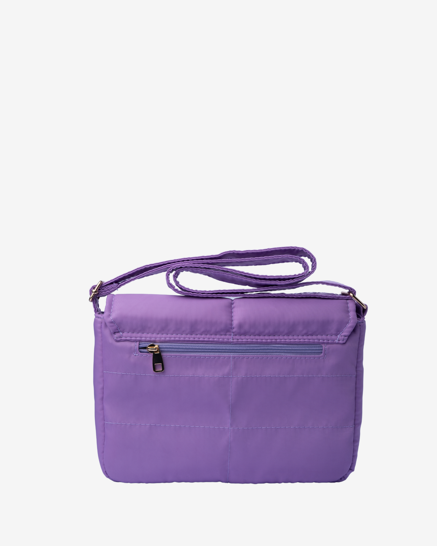 Sleek Puffer Sling Bag in Purple