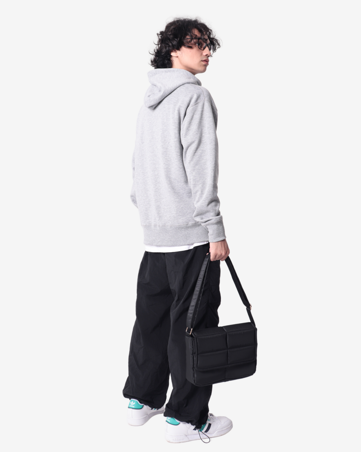 Sleek Puffer Sling Bag in Black