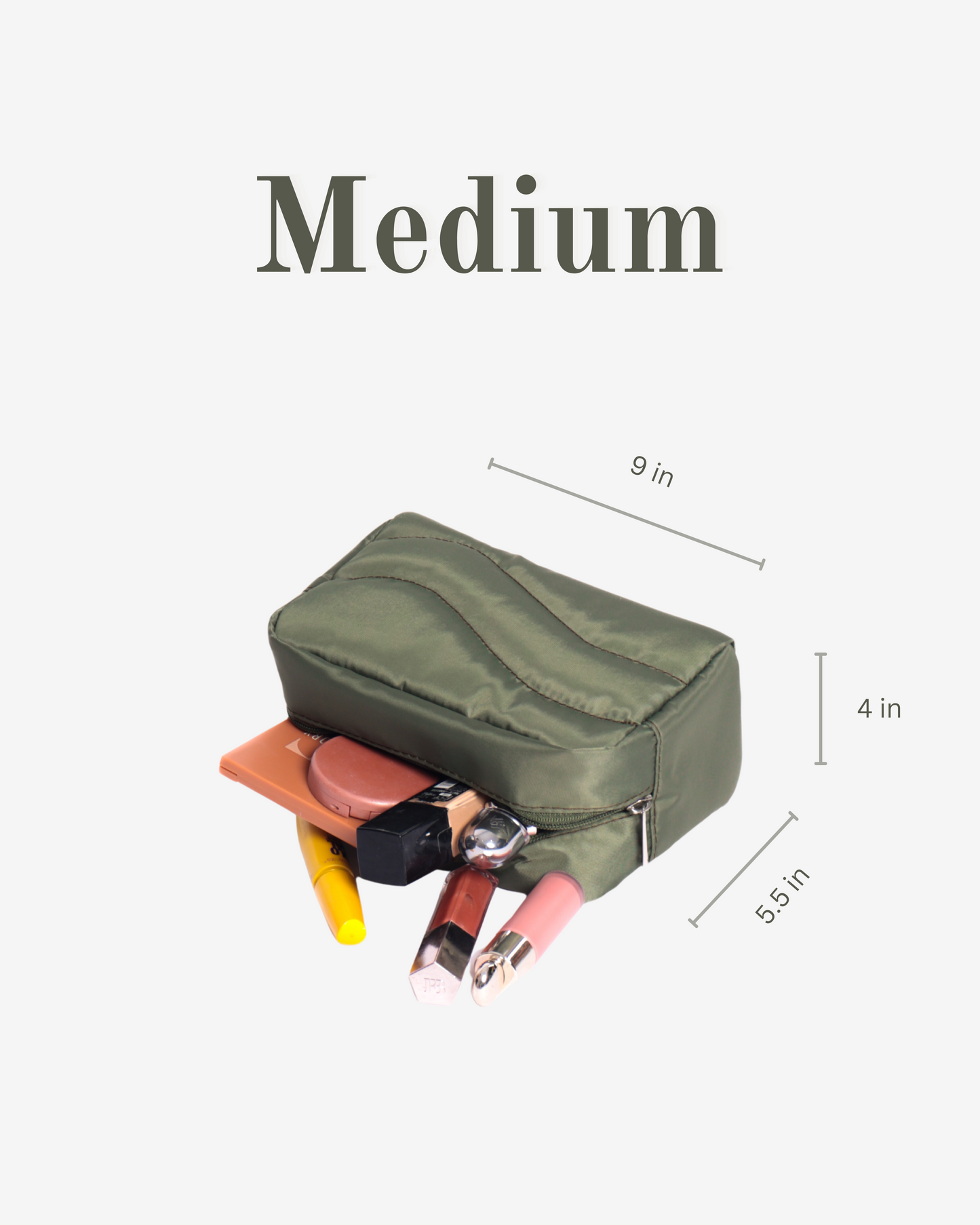 Travel Pouches in Army Green