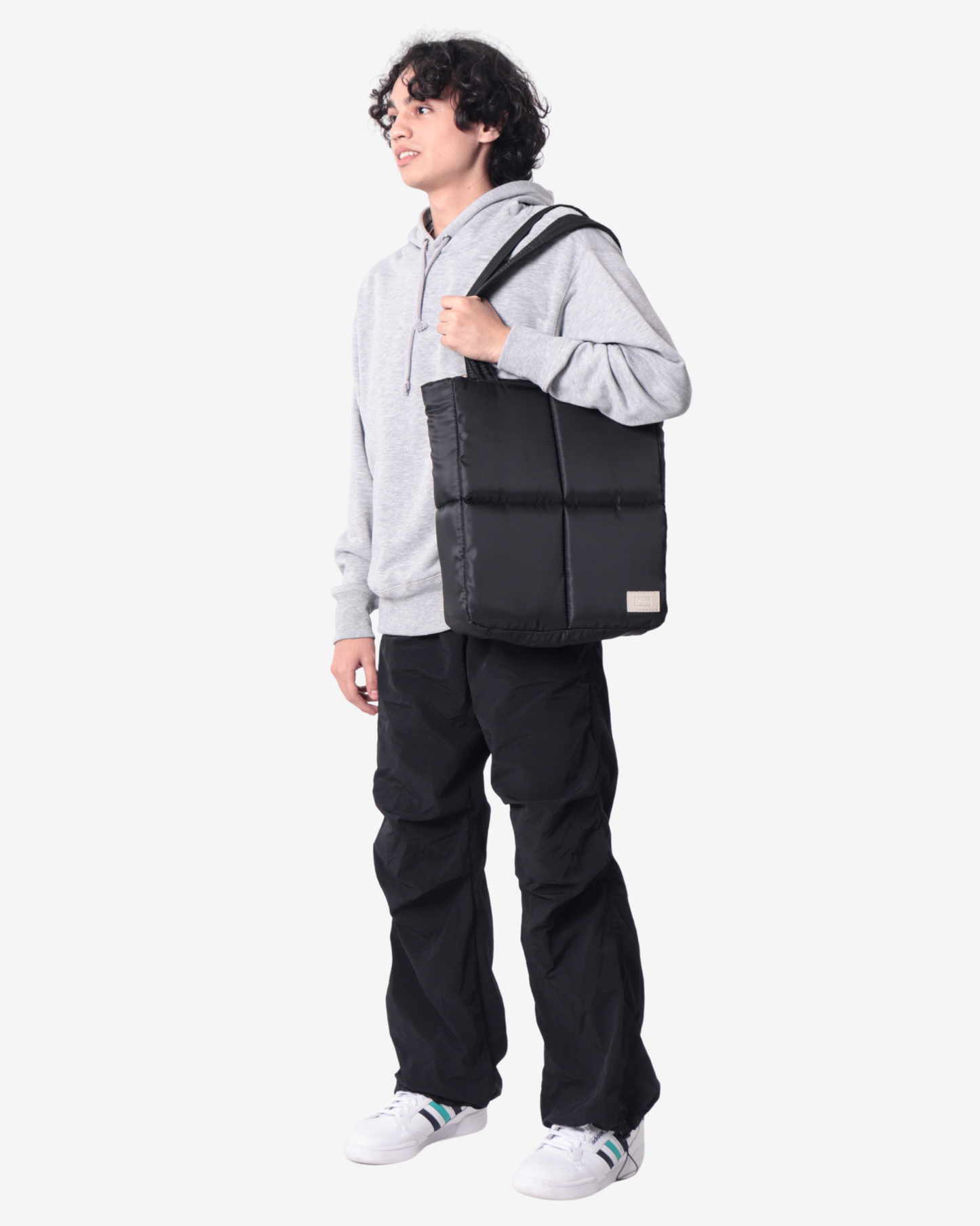 Versatile Tote Puffer Bag in Black