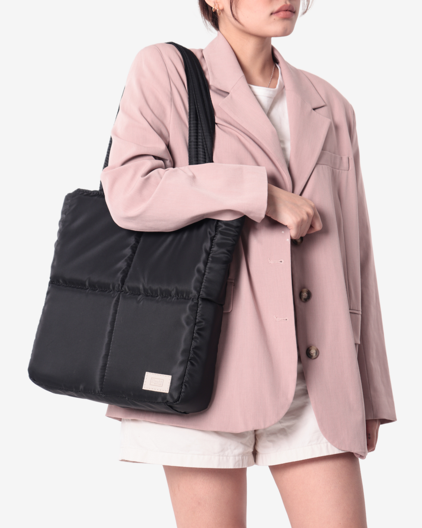 Versatile Tote Puffer Bag in Black