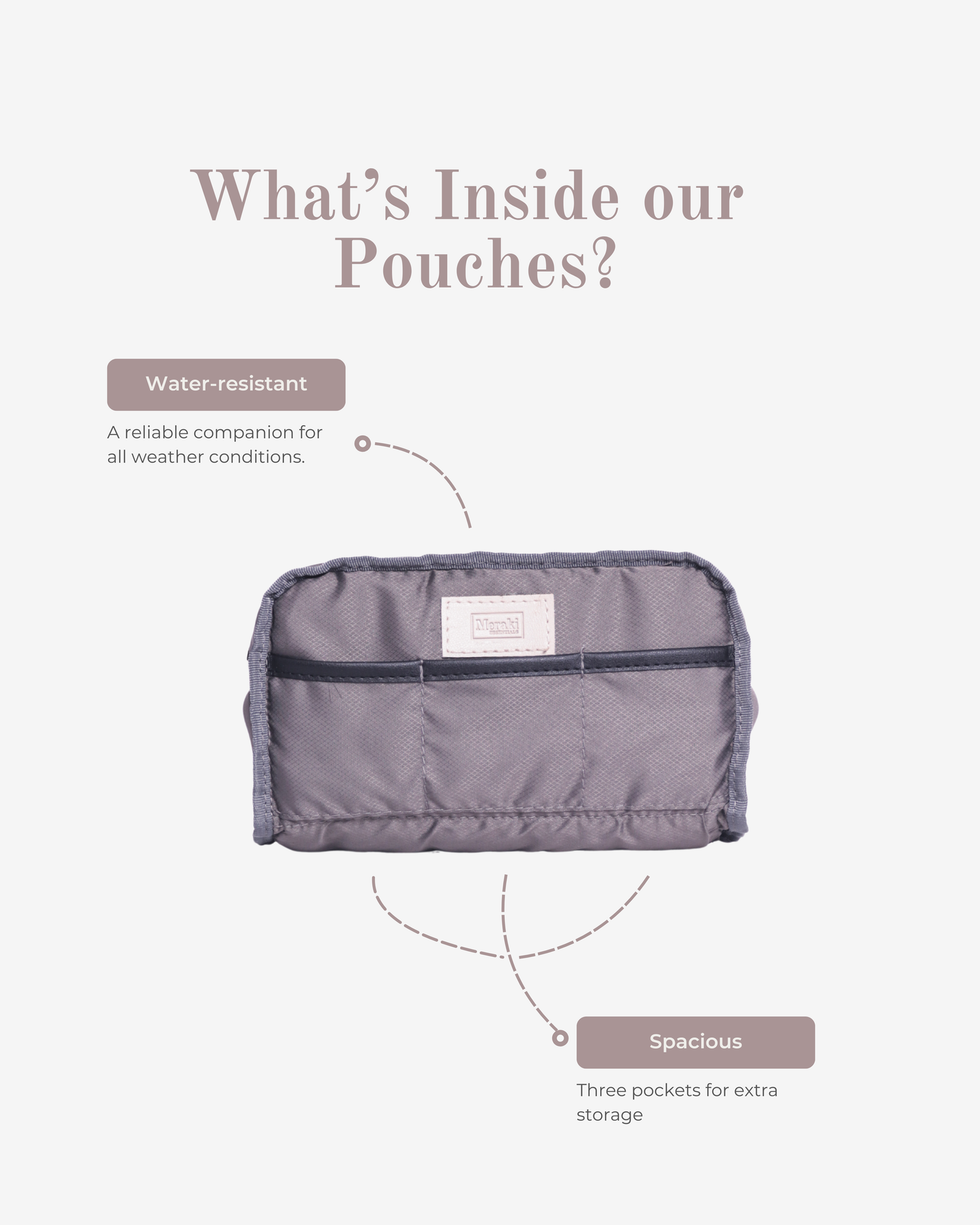 Travel Pouches in Taupe