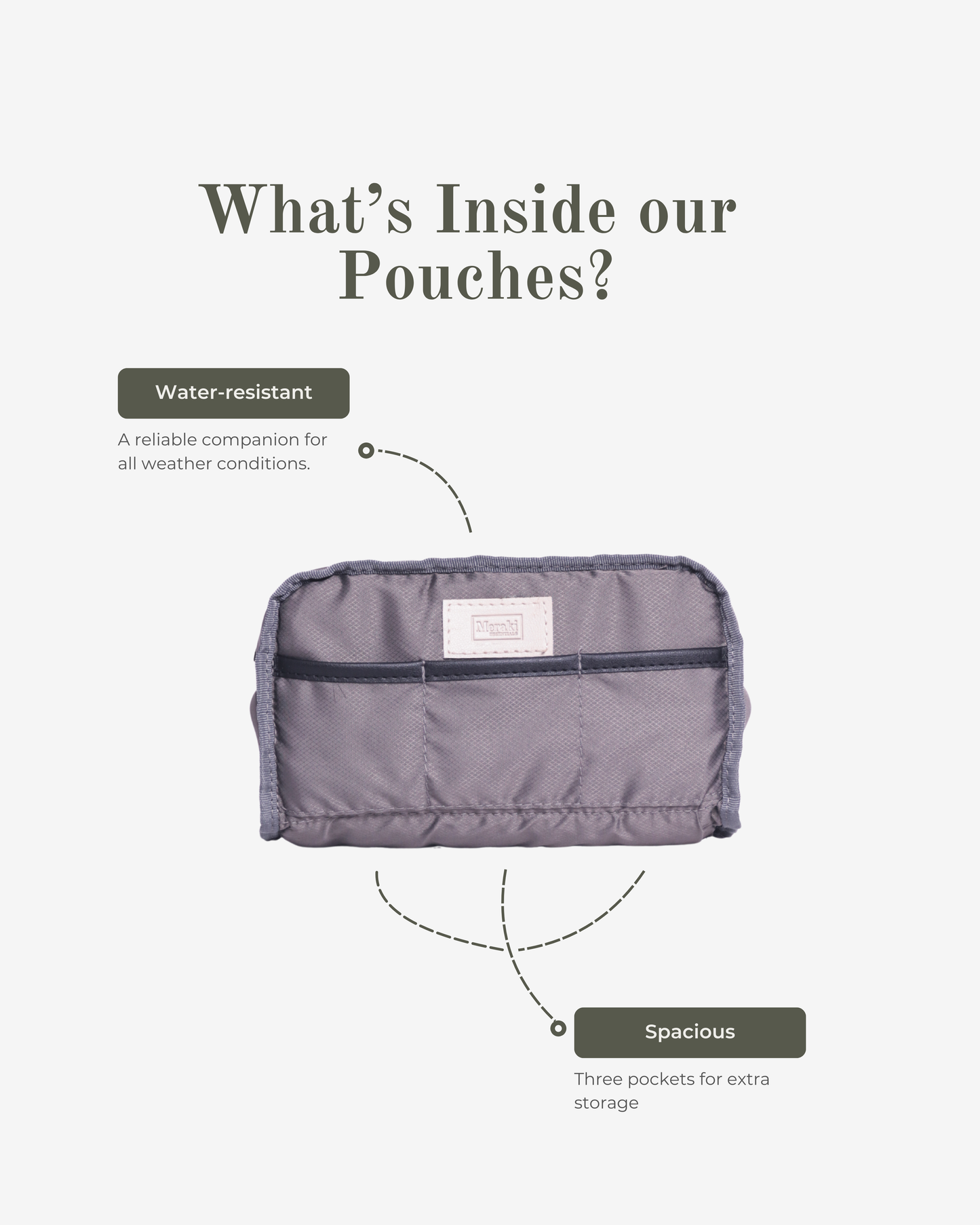Travel Pouches in Army Green