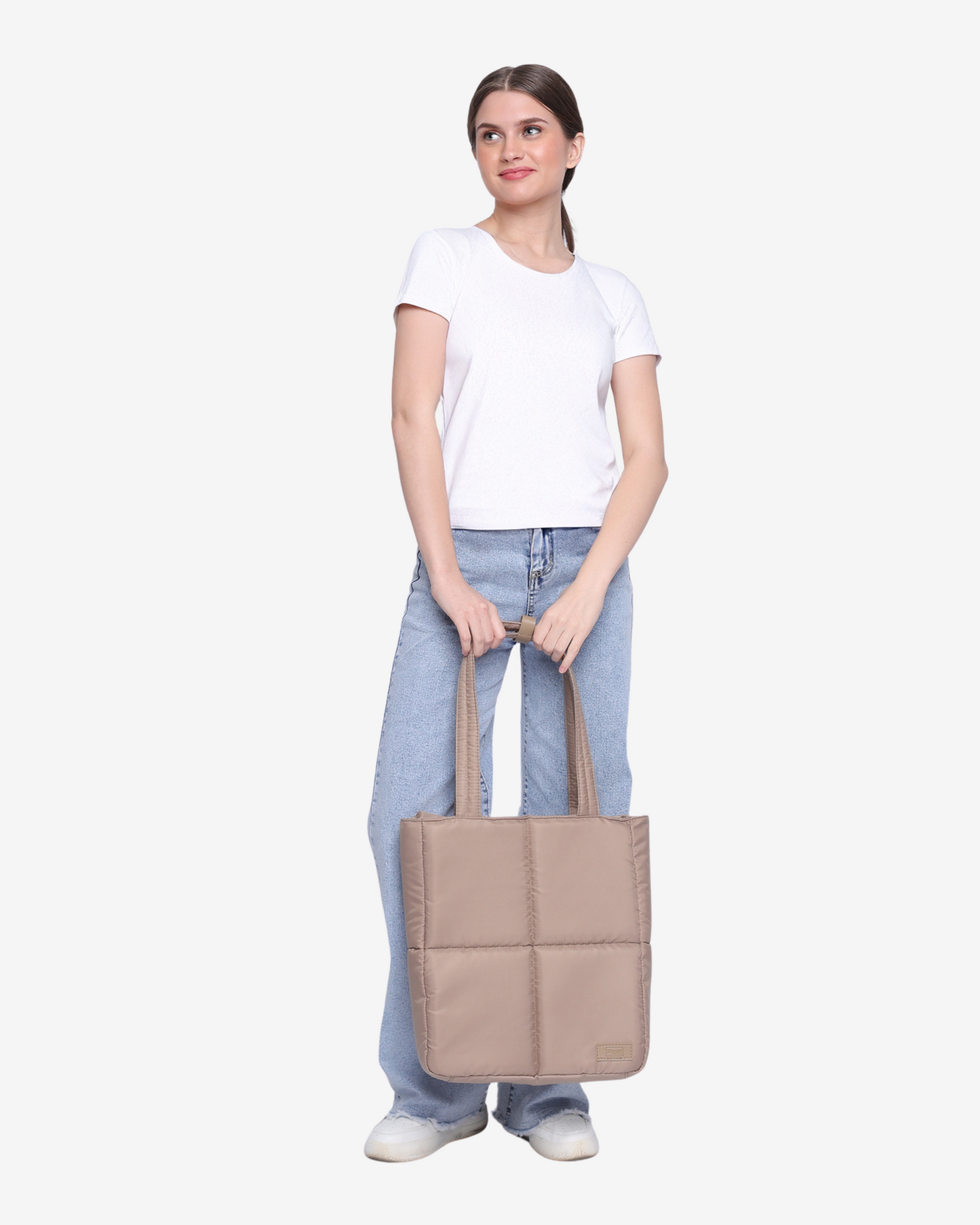 Versatile Tote Puffer Bag in Taupe - Limited Edition