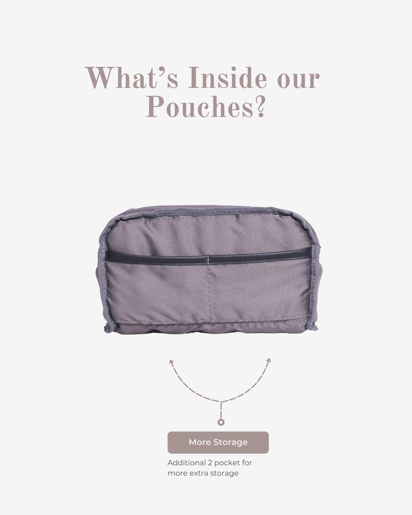 Travel Pouches in Taupe